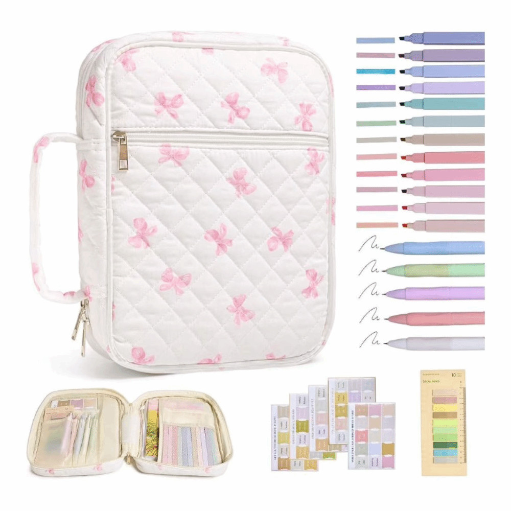 New Floral Design Bible Cover Case Zipper Pocket Handle Bible Cover Bag Bible Journaling Kit Church