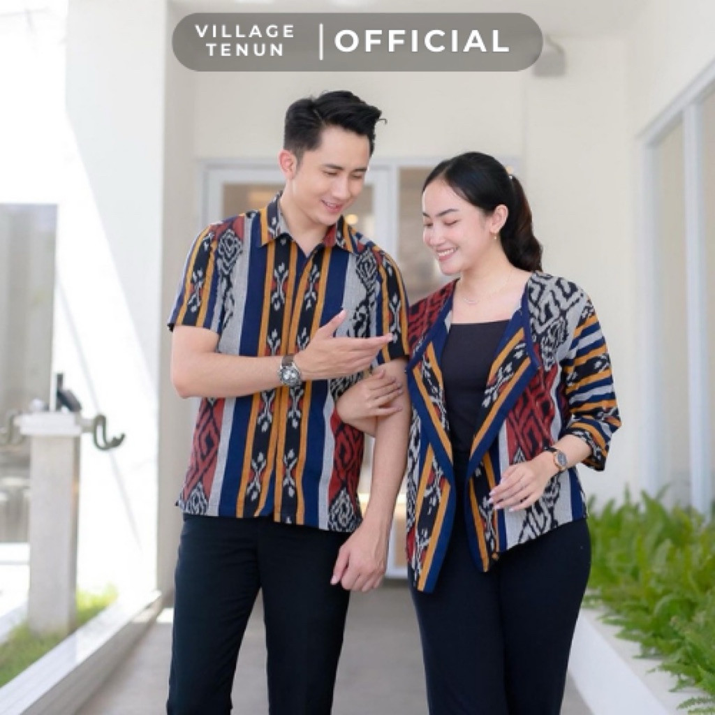BALVIA ROSALACE COUPLE | KEMEJA PRIA & BLAZER WANITA | SET COUPLE ATASAN BATIK | BAJU COUPLE LEBARAN