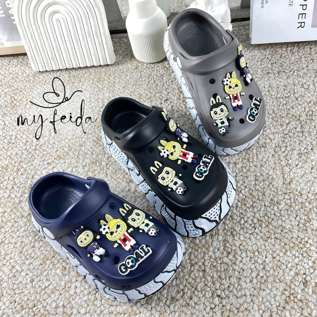 FUFU JAKARTA SPOT SANDAL SENDAL SLOP ANAK GAMBAR LABUBU NYAMAN DIPAKAI/FEDOR C-069-3 SENDAL SLOP ANA