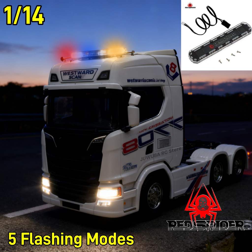 1/14 RC Toy Truck Roof Warning Lights Emergency Light For Tamiya Scania Volvo Benz MAN 1/14 RC Tract