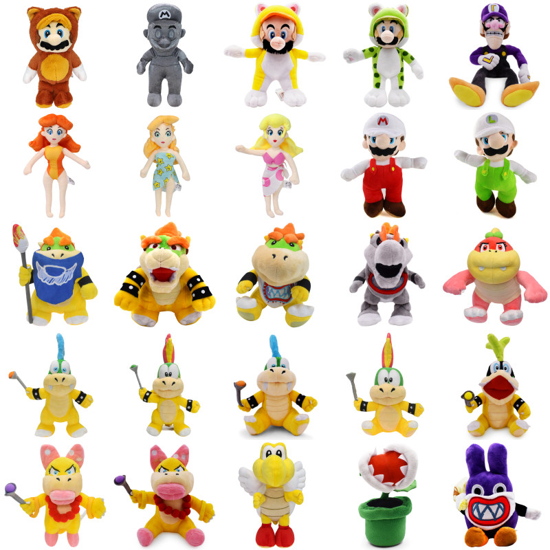 Mario Bros Luigi Princess Pea Daisy Lemmy Larry Bowser Jr. Iggy Koopa Troopa Plush Toys Waluigi Wend