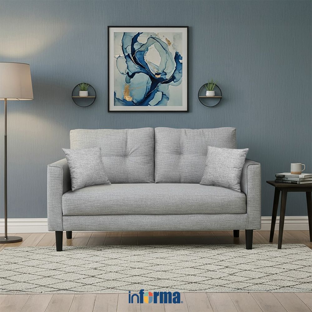 Informa Neo Aryana Sofa Fabric 2 Seater - Abu-Abu Sofa Ruang Tamu Kursi Sofa Sofa Minimalis Kursi Ru