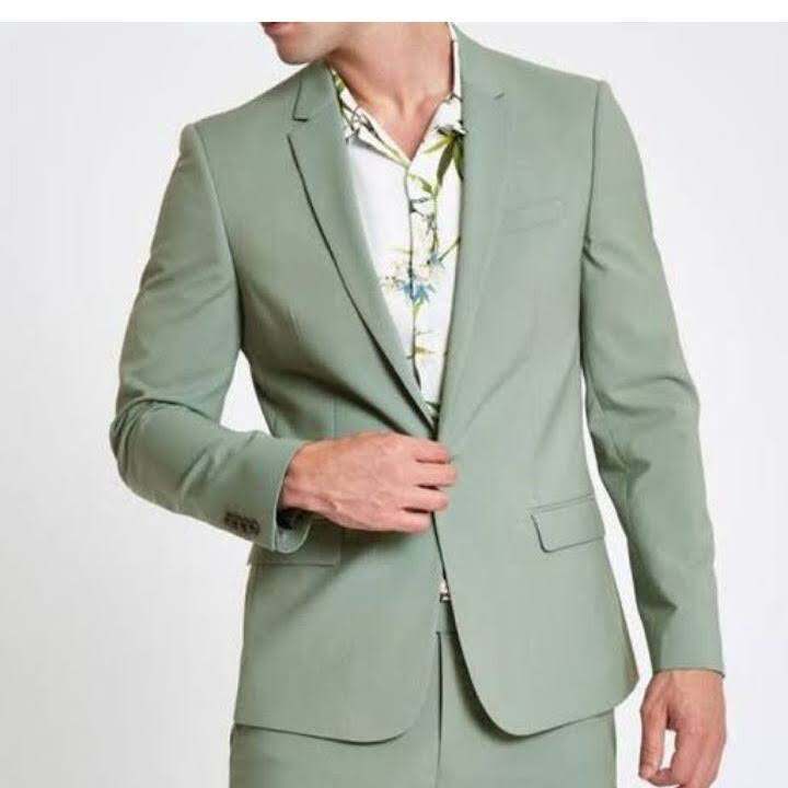 Jas Blazer Pria Hijau Sage - Jas Sage Green Pria