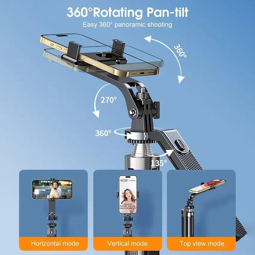 New P180/P185  Selfie Stick Quadripod 1.8m Extendable Anti-Shake Selfie Stick with Balance Handle 1/