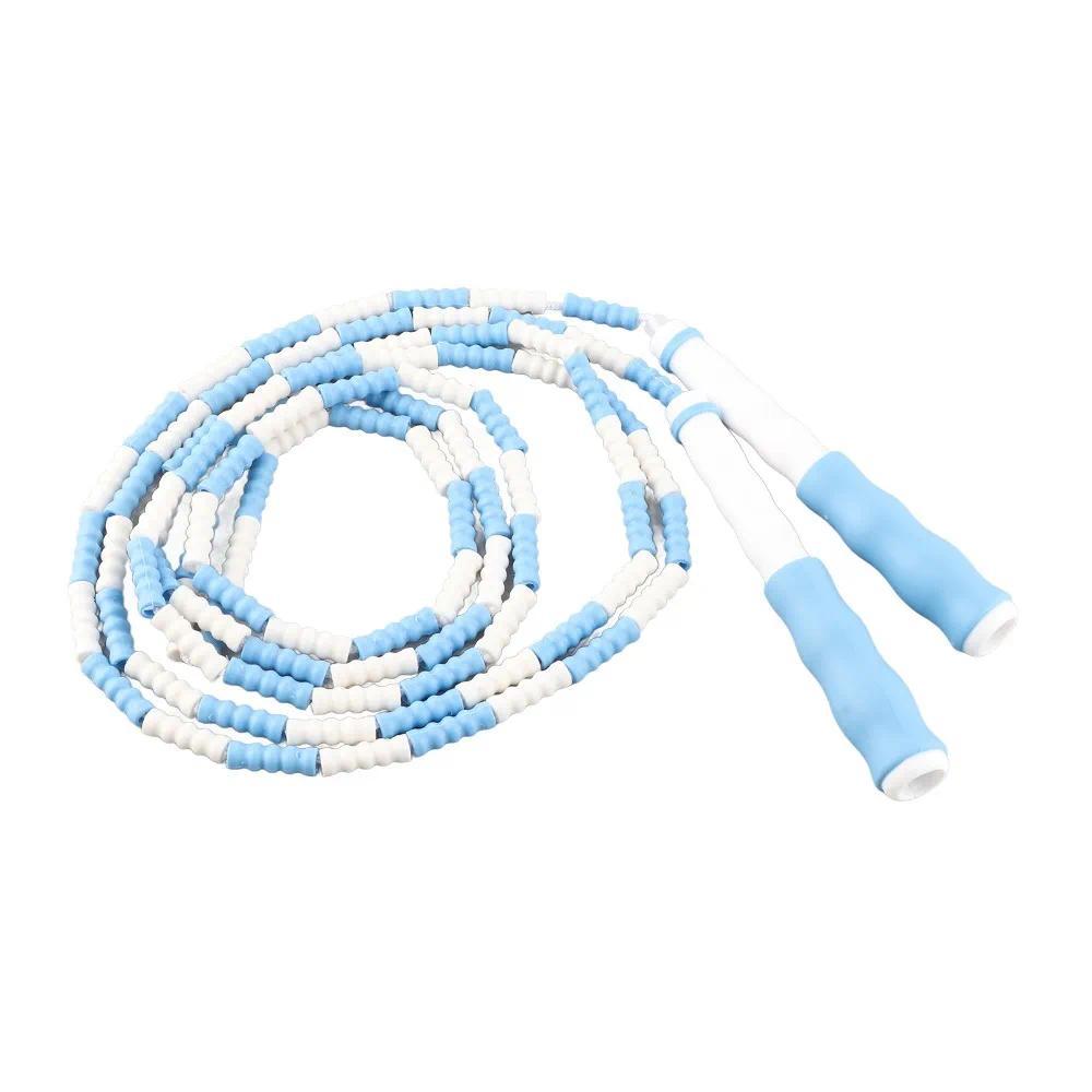 Rope Skipping PP Plastic Segmented Jumping Rope Soft Beaded Anti-Slip Handle Beaded Jump Rope Skippi