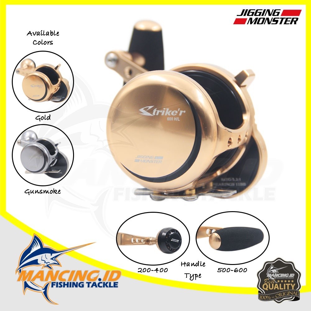 JIGGING MONSTER STRIKER Reel Overhead OH Fishing Reel Jigging Full Metal Body