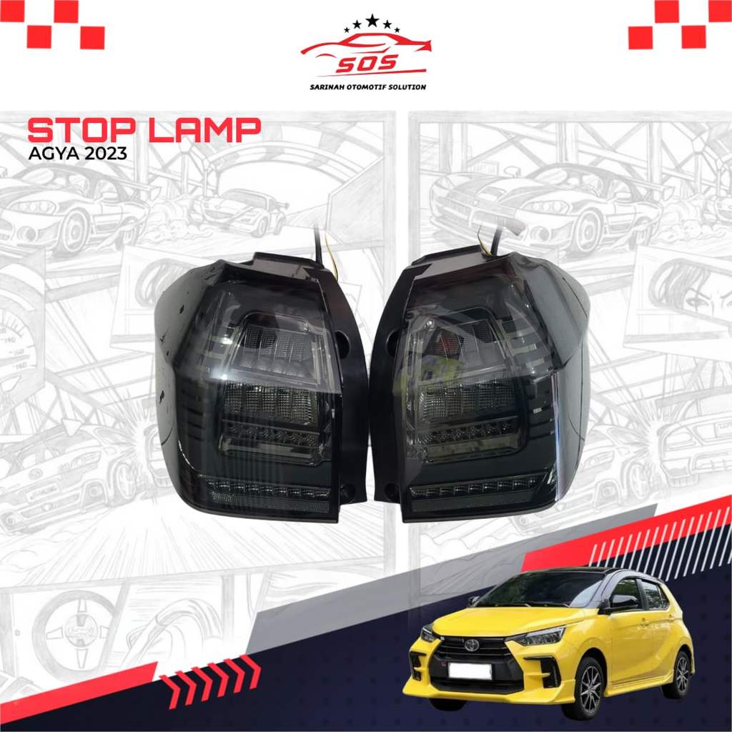 Stop Lamp Toyota Agya Daihatsu Ayla 2023 Black Smoke LED