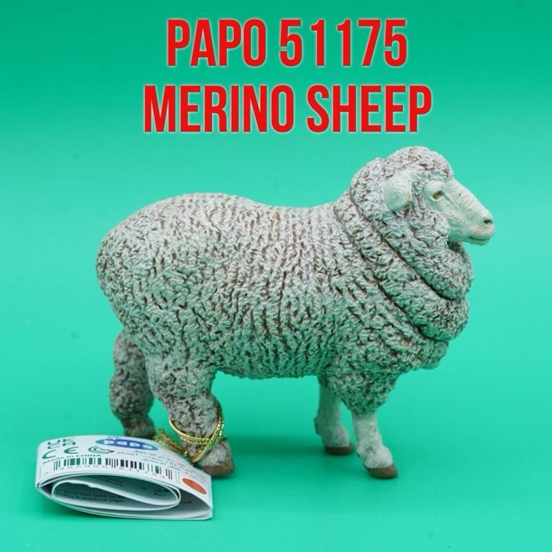 PAPO 51175 Merino Sheep Ewe Domba Merino Betina Biri Biri Ovis Aries | Mainan Figure Binatang Miniat