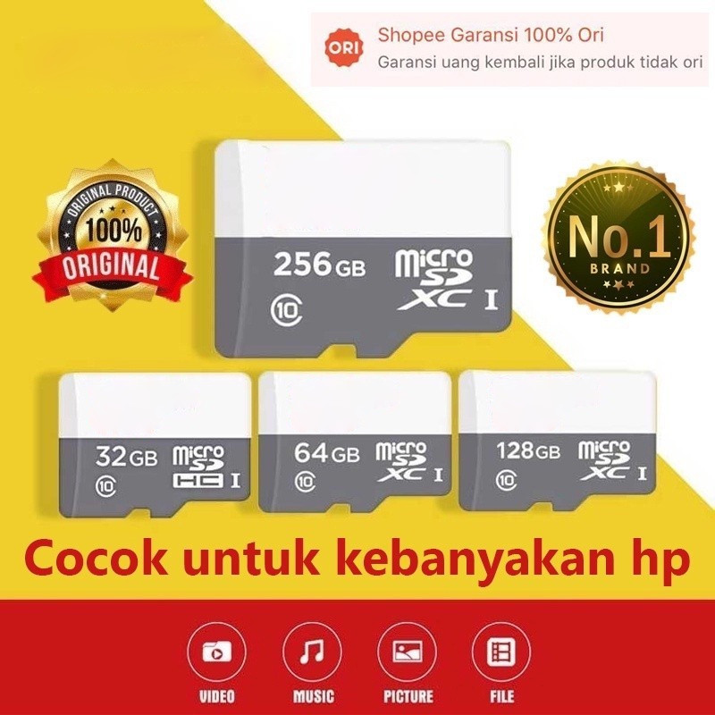 memory card hp micro sd card sandisk kartu memory card 32gb 64gb 128gb 256gb 512gb original