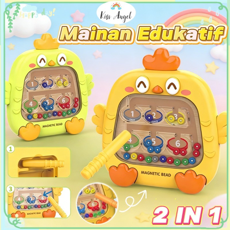 Warna Mainan Magnetik Papan Gambar/Mainan Sorting Warna Magnet Kayu/Klasifikasi Warna Maze/Mainan Ed