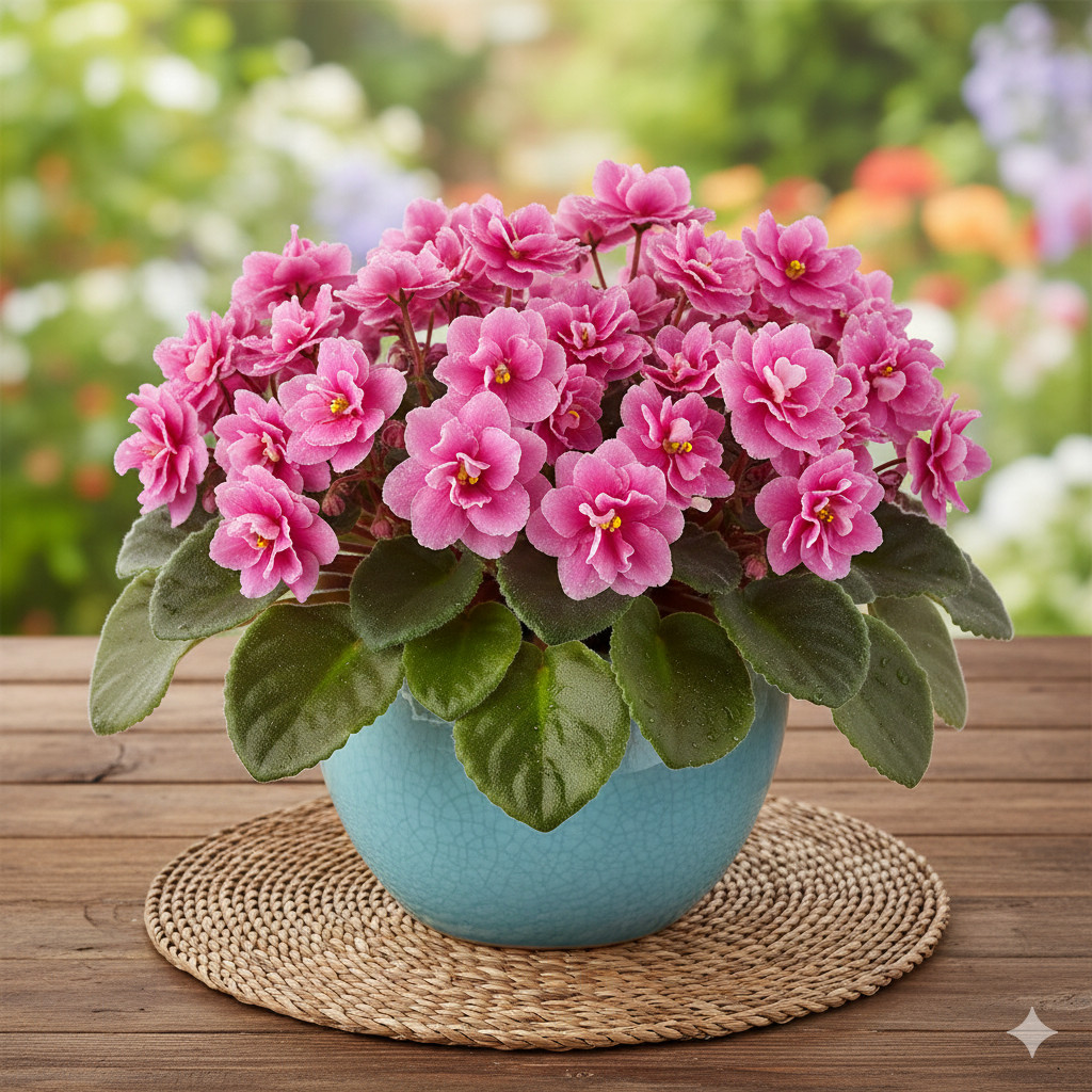 Bibit Tanaman Bunga Violces Pink  (Saintpaulia ionantha.)  Tumpuk - tanaman meja - rimbun - 5-10 hel