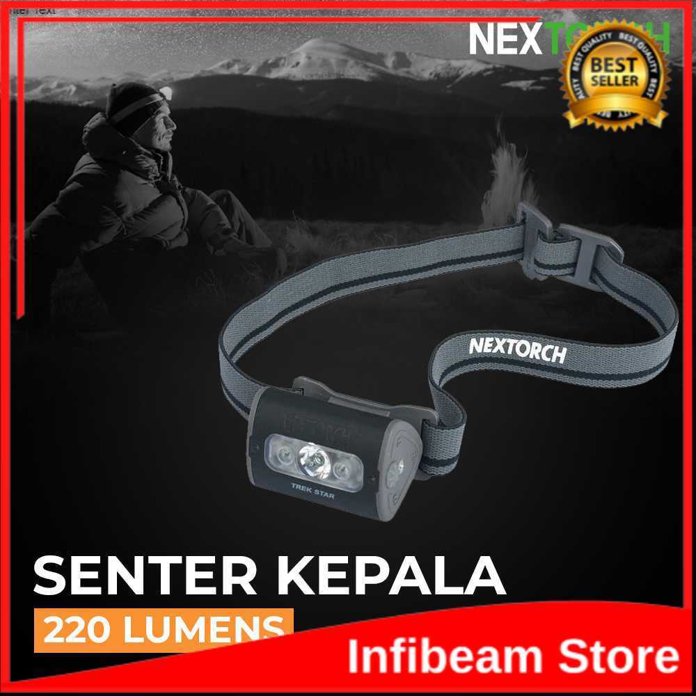 Promo Toko NexTorch Trek Star Headlamp Senter Kepala LED 220 Lumens / Senter Outdoor / Senter kepala