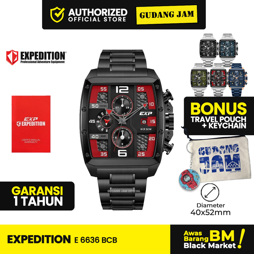 Jam Tangan Pria Analog Expedition EX 6636 BCB Series Stainless