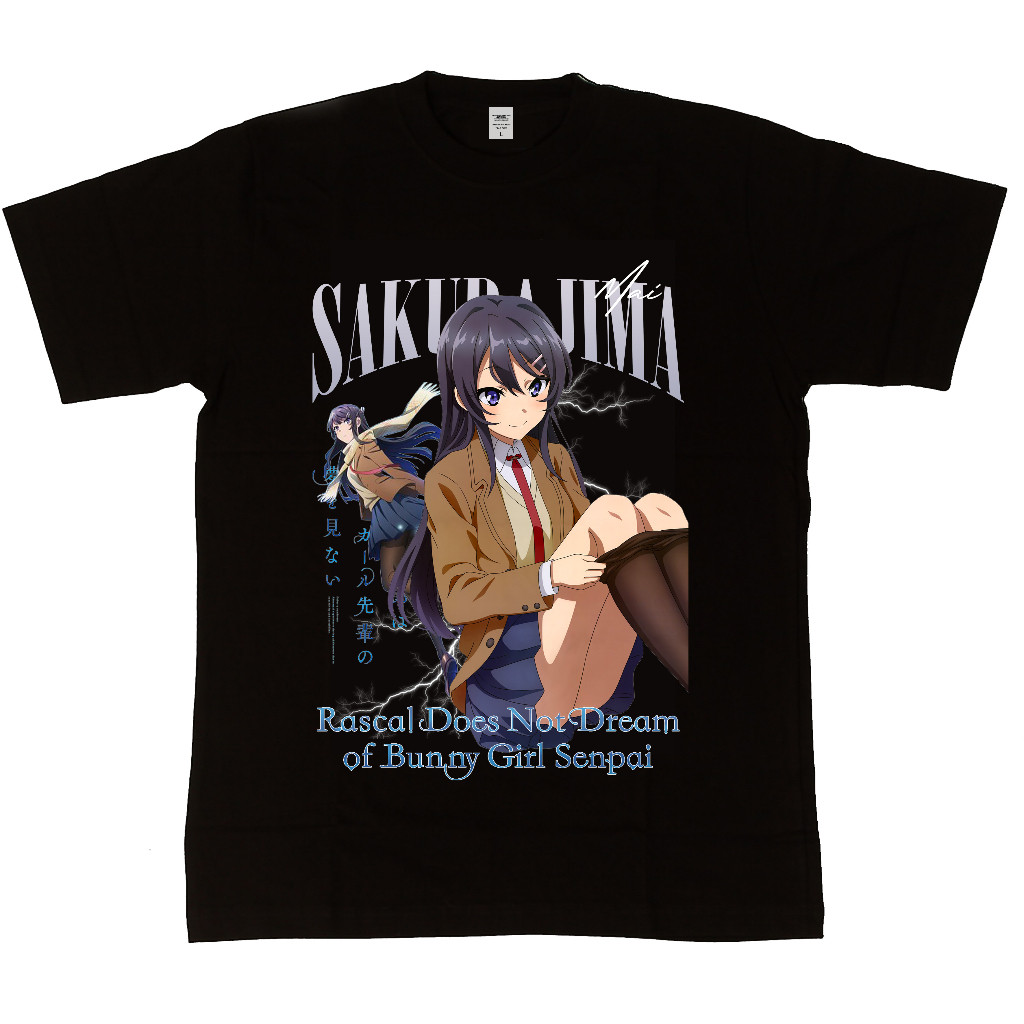 Kaos Unisex Animood - Tshirt Sakurajima Mai Rascal Bunny