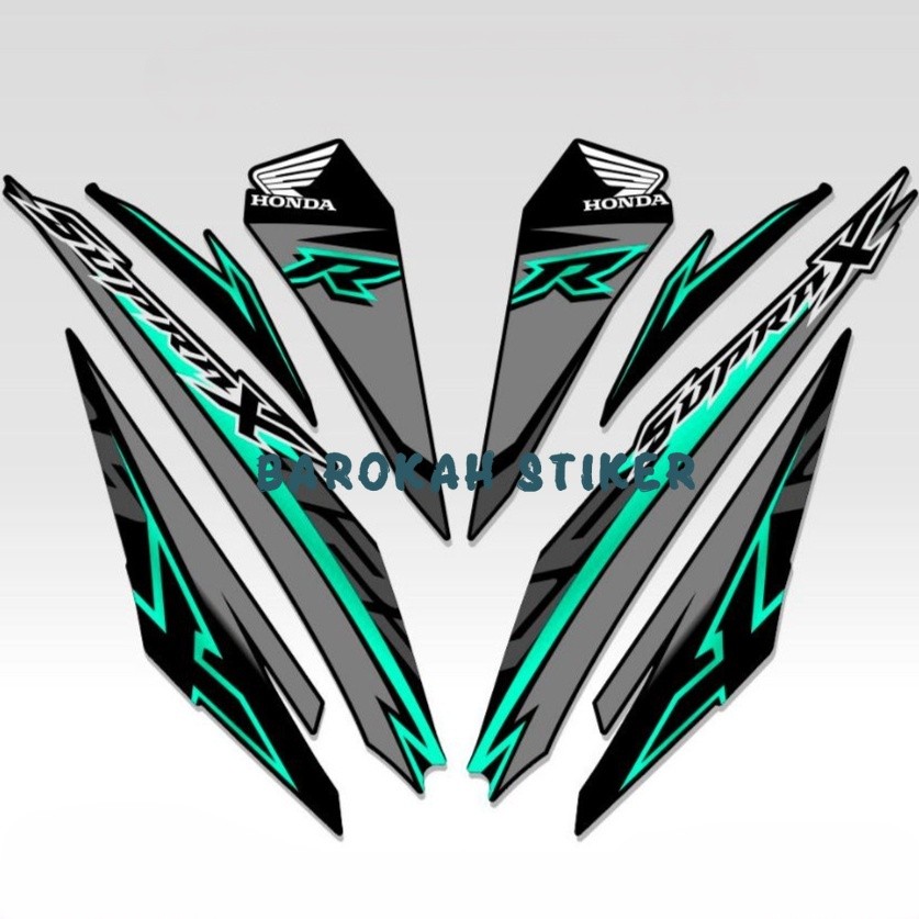 STRIPING STICKER LIST MOTOR HONDA SUPRA X 125 FI 2018 HITAM TOSCA FULL BODY