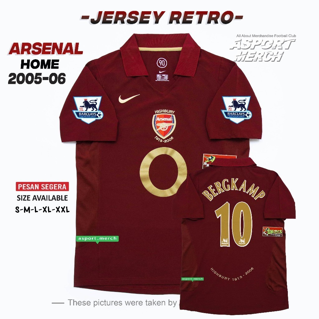 JERSEY RETRO ARSENAL HOME 2005 2006 O2 FANTASY