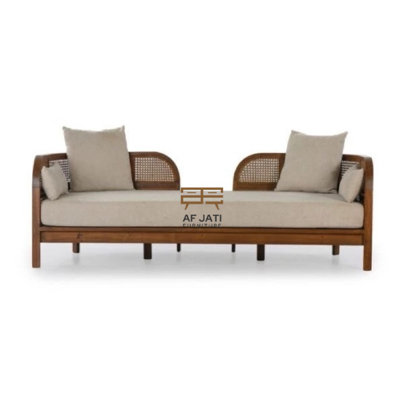Bangku Daybed Sofa Rotan Minimalis