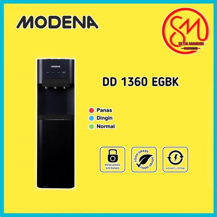 MODENA Water Dispenser Bottom Loading DD 1360 EGBK Galon Bawah Normal Panas Dingin - -