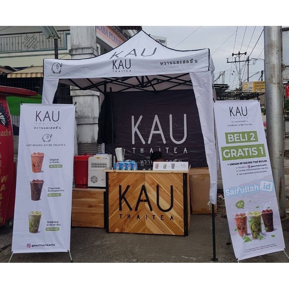 Spanduk Thai Tea l Banner Thai Tea l Banner Minuman l Banner Murah l Banner 1 hari jadi l Banner Mur
