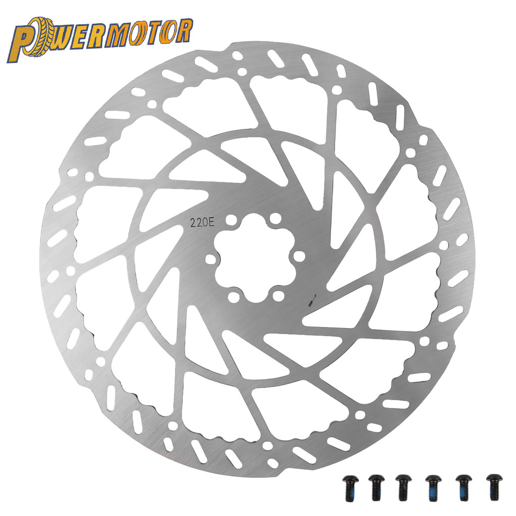 220mm 6 Bolt Front Disc Brake Rotor E Bike Motorcycle Stainless Steel Modification Replacement Parts