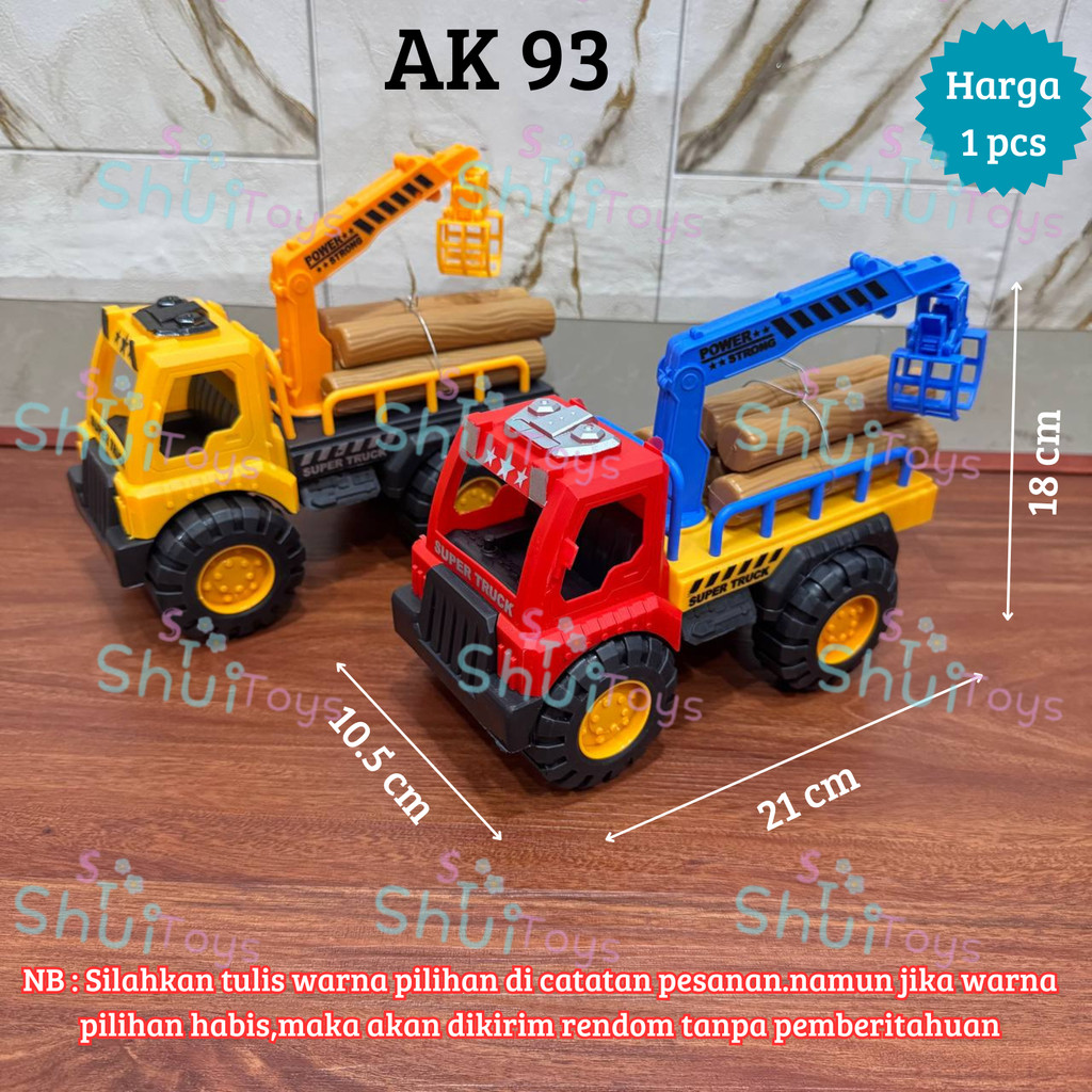 Mainan Truck Derek Muatan Kayu - Mainan Anak Truck Derek Kayu / Mainan Truk Anak