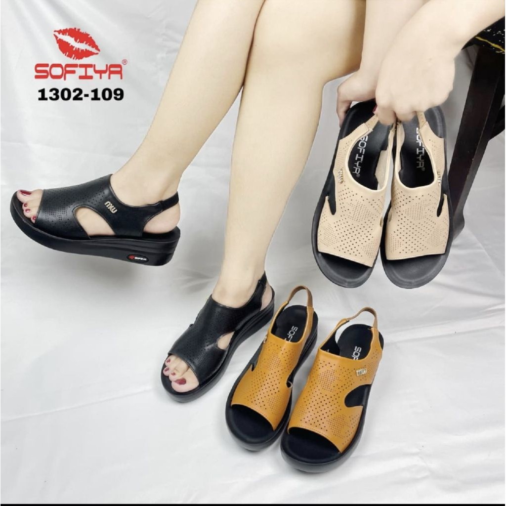 SOFIYA ORI 1302 109 SANDAL WEDGES WANITA IMPORT / SENDAL SLINGBACK / SANDAL WEDGES CEWEK