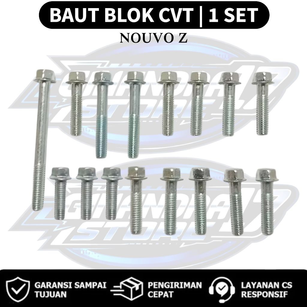 Baut Blok CVT 1 SET Yamaha Nouvo Z / Baut Blok Mesin 1SET Motor Nouvo z