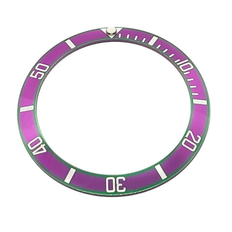 38mm SKX007SRPD Sloped Ceramic Bezel ert Sub Style Silver Purple Finish Mod Parts Luminous Dot Adhes