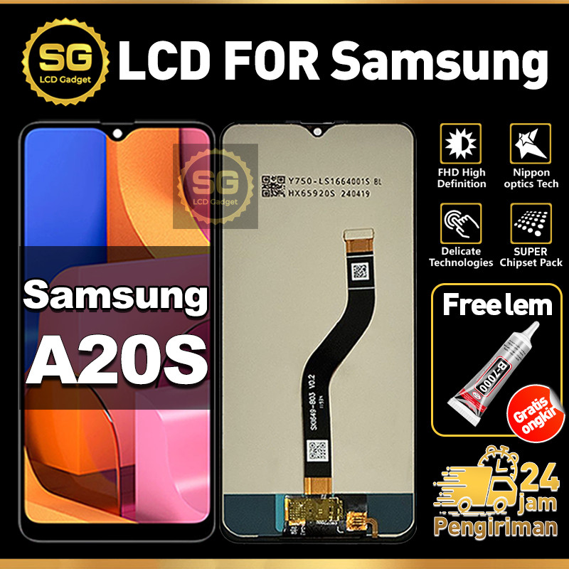 SG LCD SAMSUNG A20S Fullset HP Touchscreen SAMSUNG A20S Free Lem Glass Touch Screen Digitizer COD