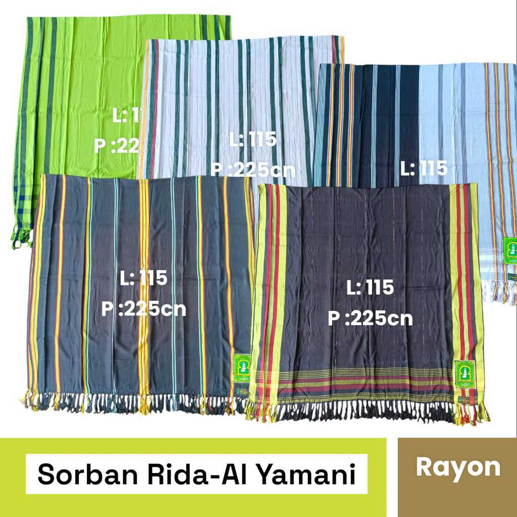 PROMO/sorban surban syal Sorban Rida AL-YAMANI bahan rayon tenun asli adem lembut halus