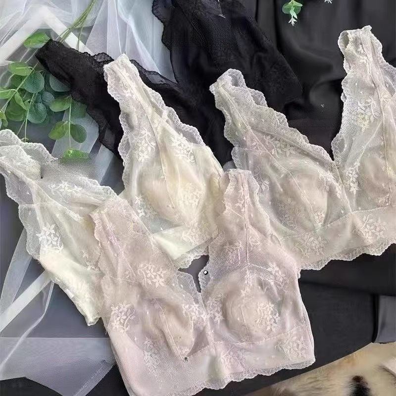 [Yunrouju] Pakaian dalam wanita merasa indah kembali tanpa tandatanda bra putih Bra putih Bra
