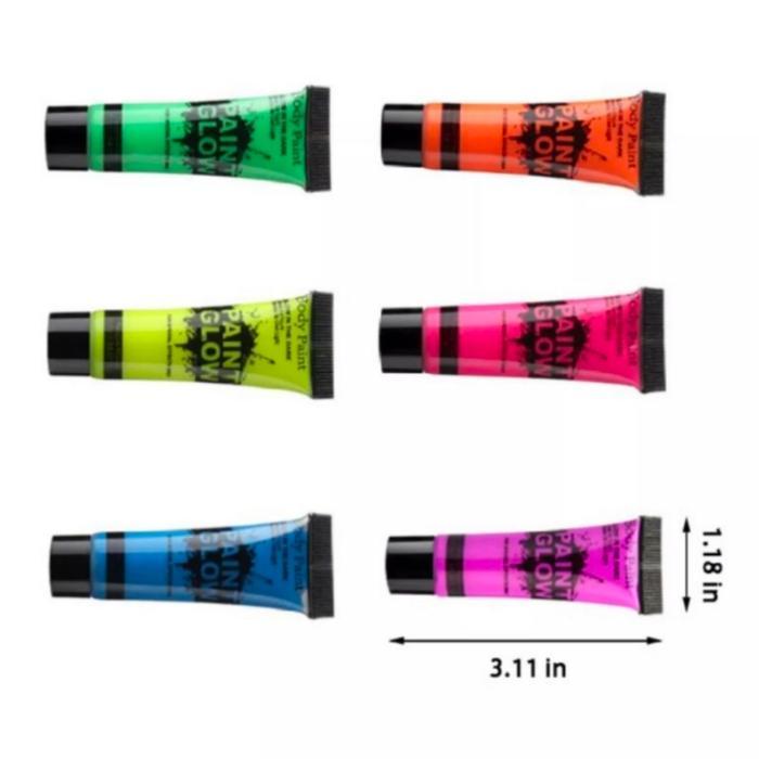 ON SALE  10 Ml Cat Lukis Badan Wajah Cair Body Face Painting Glow in the Dark - Biru
