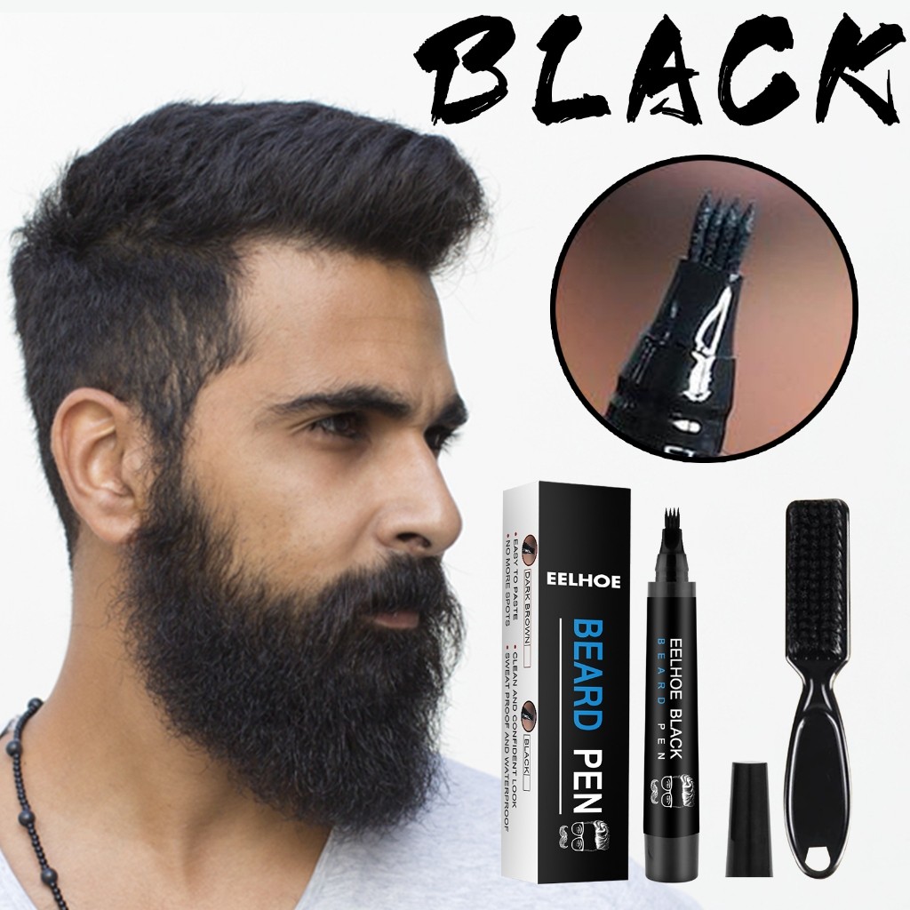 EELHOE Beard Pen/Pena Pengisi Jenggot/Beard Filling Pen Kit / Pena Jenggot 4-Tip / Jenggot Filler Pe