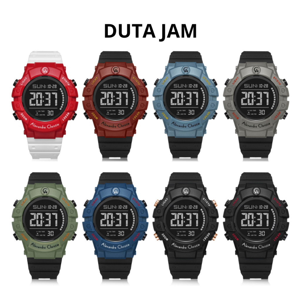 JAM TANGAN PRIA ALEXANDRE CHRISTIE AC9387 AC 9387 MHR DIGITAL RUBBER/ KARET STRAP