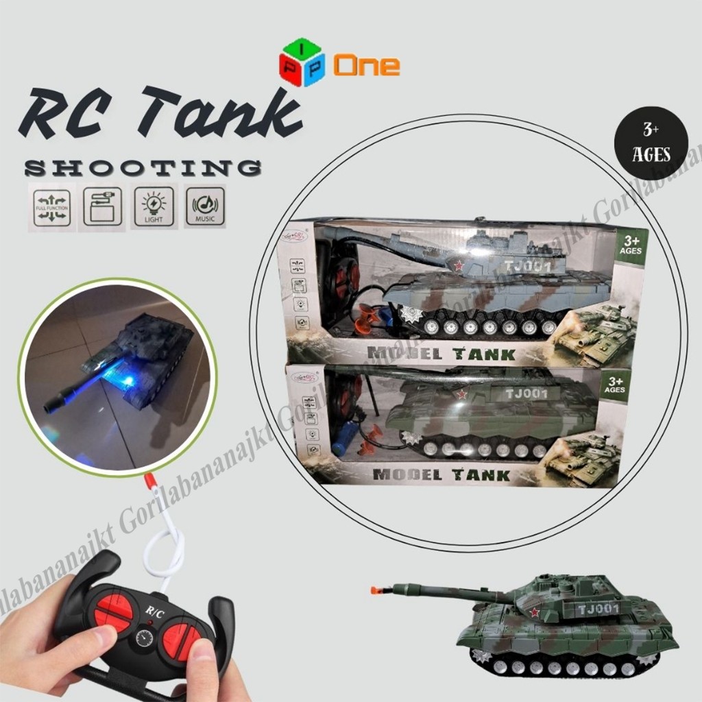 SUMERKAN Mainan RC Tank Mobil military War tank remote control militer