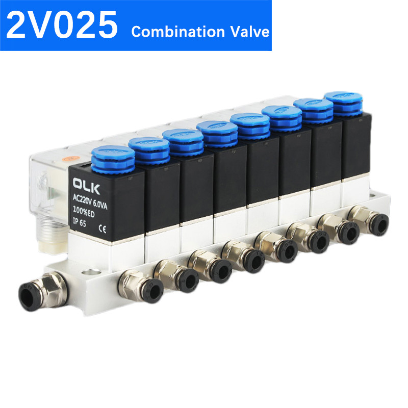 2V025-08 Normally Closed 12V 24V 220V valve pneumatic Pneumatic Solenoid Valve 2 way  SOLENOID PNEUM