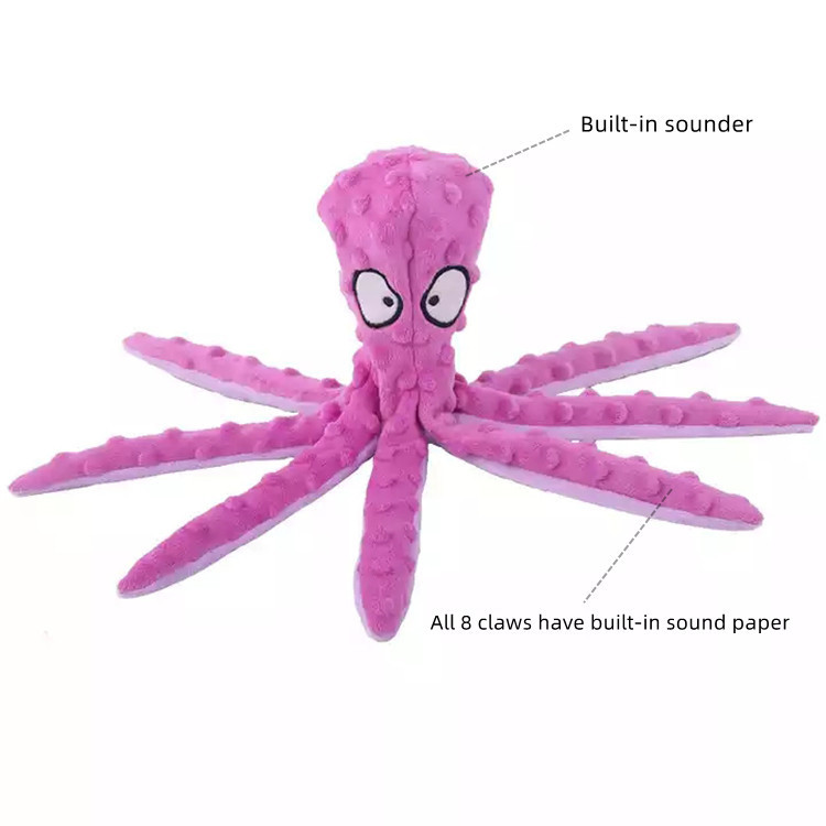 Pet Plush Toy Dog Squeak Octopus Shell Puzzle Toy Bite Resistant Interactive Pet Dog Teeth Cleaning 