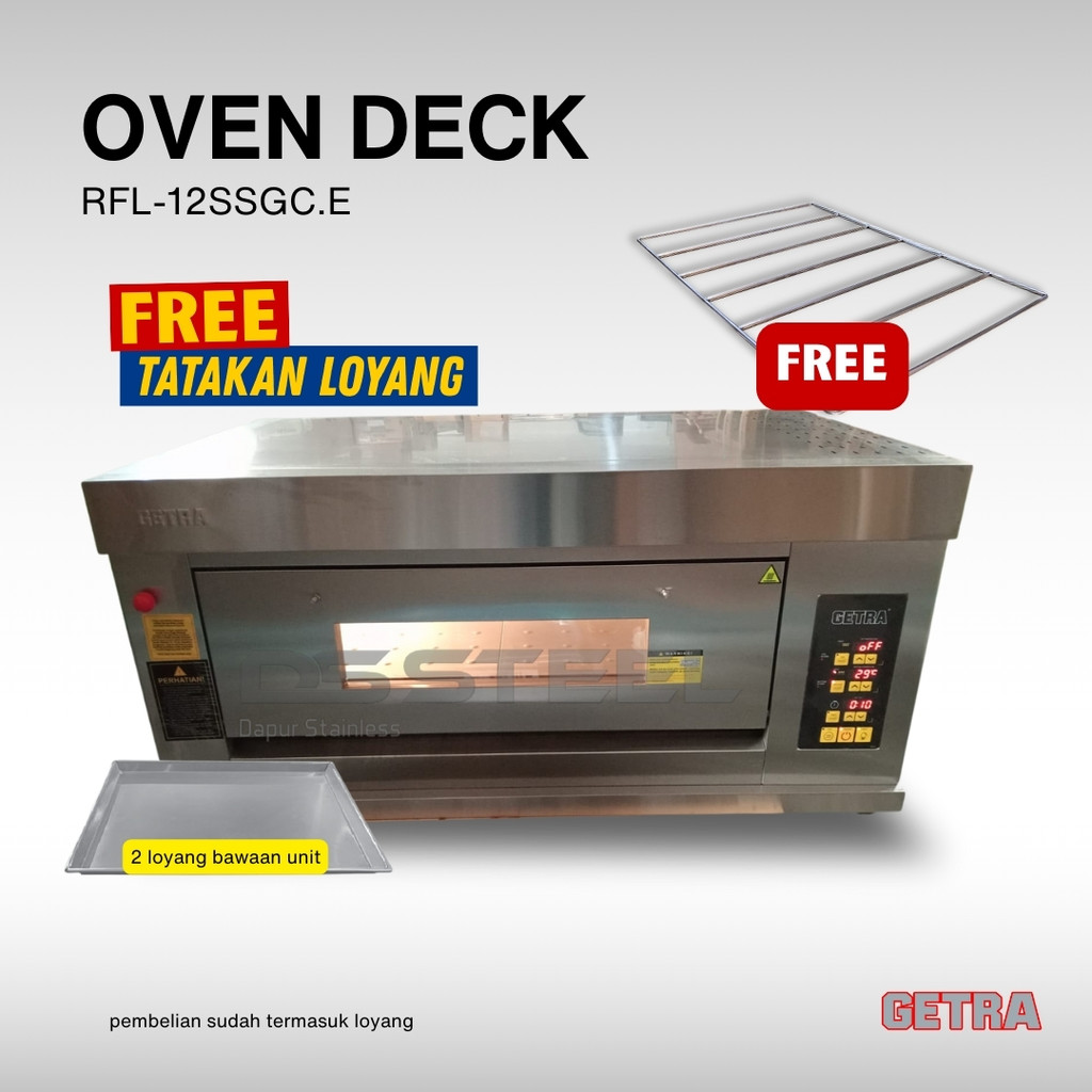 GETRA Gas Baking Oven RFL-12SSGC.E / Digital Oven Getra 1 Deck 2 Loyang INCLUDE tatakan 2 loyang
