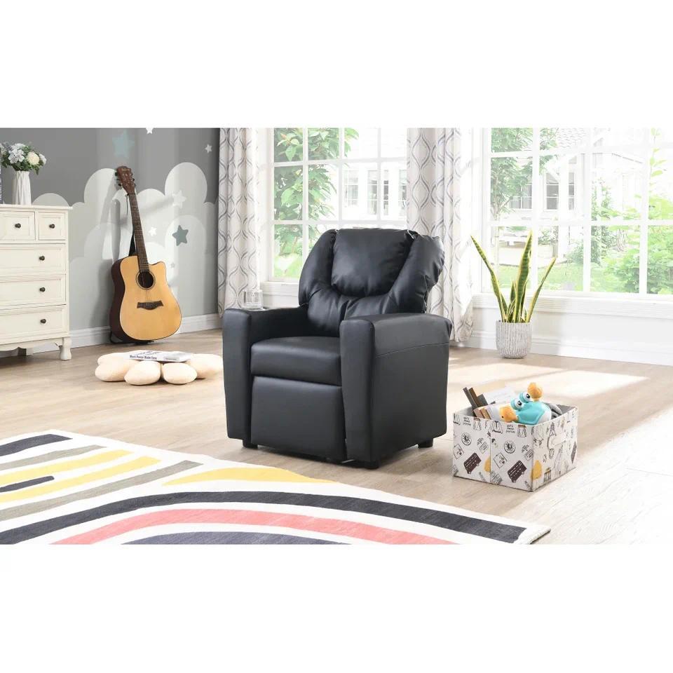 Kids Recliner Chair  Black PVC kids sofa