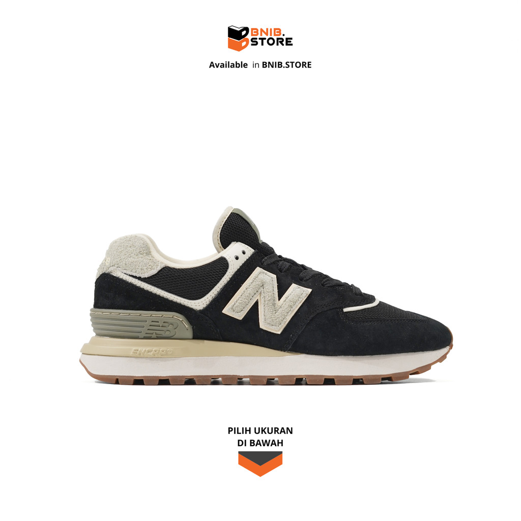 Sepatu Sneakers Pria NB 574 Legacy Black Green Original