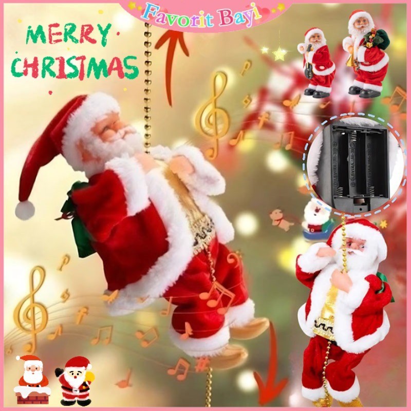 SUMERKAN Mainan Santa Claus Dekorasi Sinterklas  Santa Claus Yang Memanjat Tali  Hadiah Natal