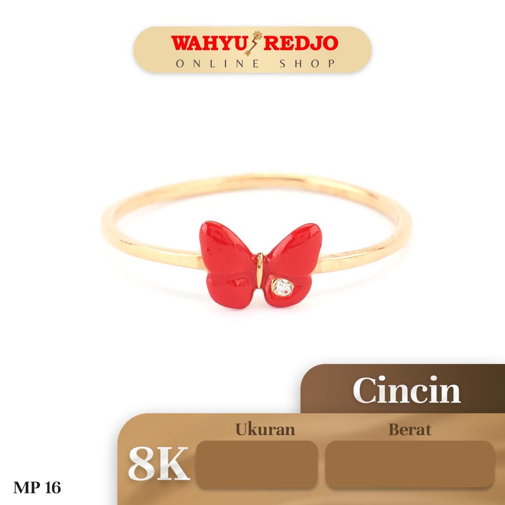 Cincin Emas 8K Kupu Merah Wahyu Redjo Pameran
