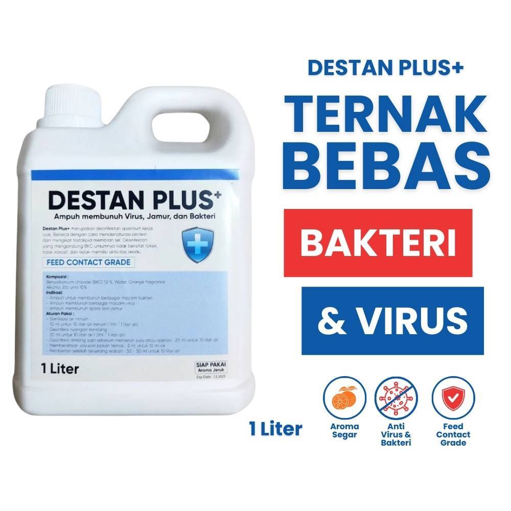 Destan Plus 1 Liter - Desinfektan PMK - Desinfektan Ruangan Aroma Segar - Desinfektan Kandang Sapi K