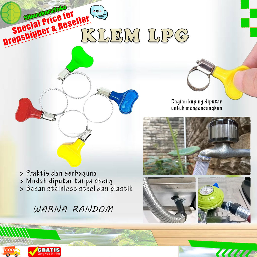 (SKR) Klem LPG & Ikatan Kapas Zernii 7/8 Bisa untuk Filter Zerni Selang Air Gas Elpiji Dengan Knop T
