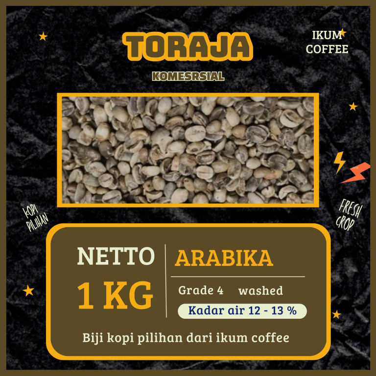 Green Bean / biji kopi Arabika Toraja - Commercial grade