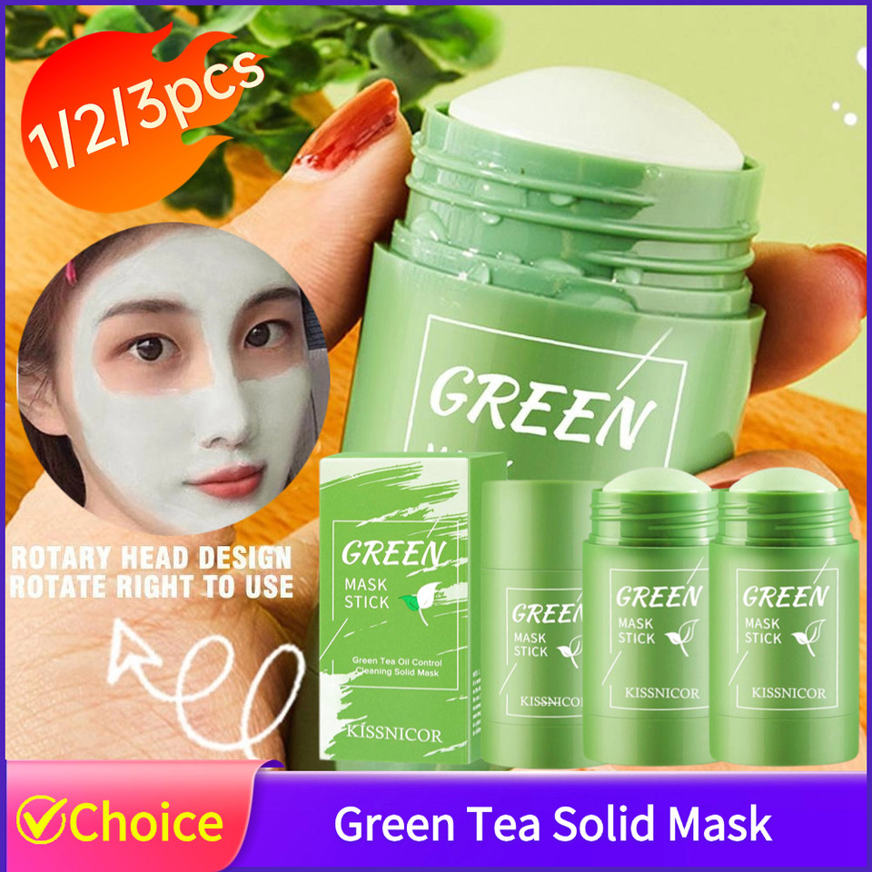Original Facial Remove Blackhead Green Tea Solid Mask Treat Acne Blemish Black Dots Clean Stick Crea