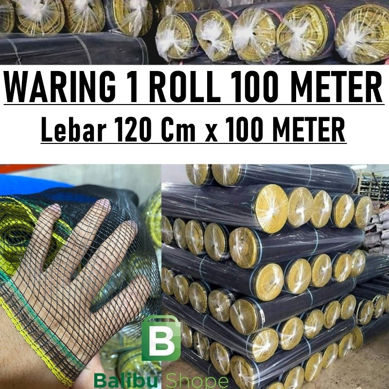 Jaring Waring Ikan 1 Roll 120 cm x 100 m Waring Pagar Kandang
