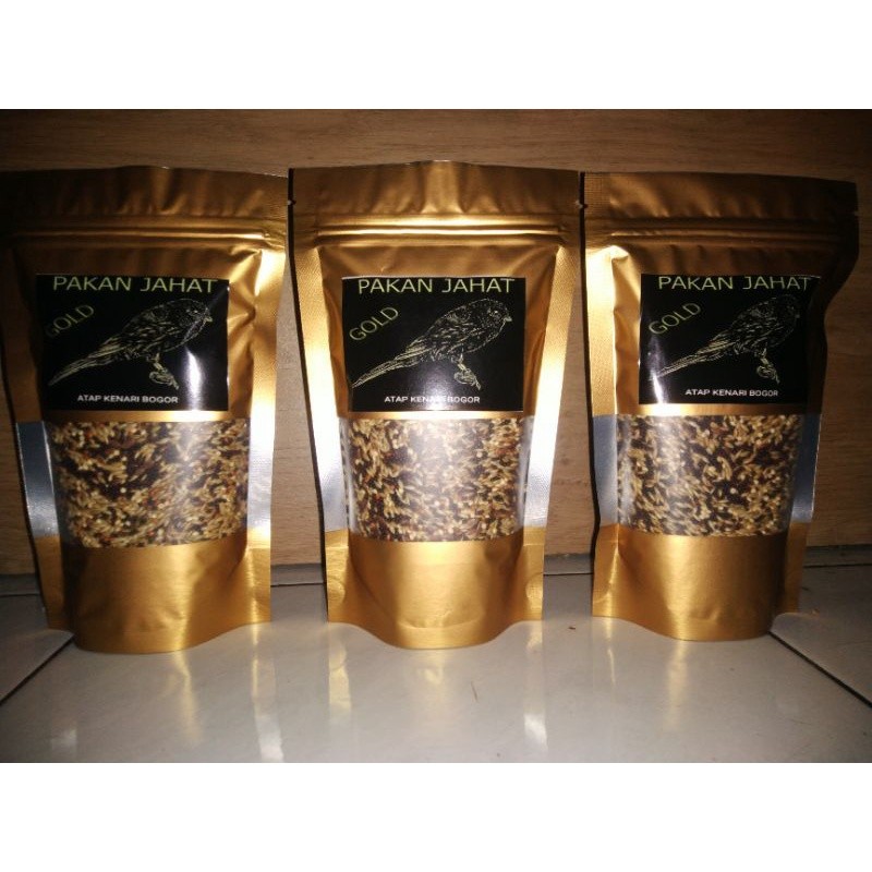 Pakan Jahat Gold ReCondition ( Kemasan Plastik ). Pakan untuk Kenari Macet, Pasca Mabung, PAUD, Dong