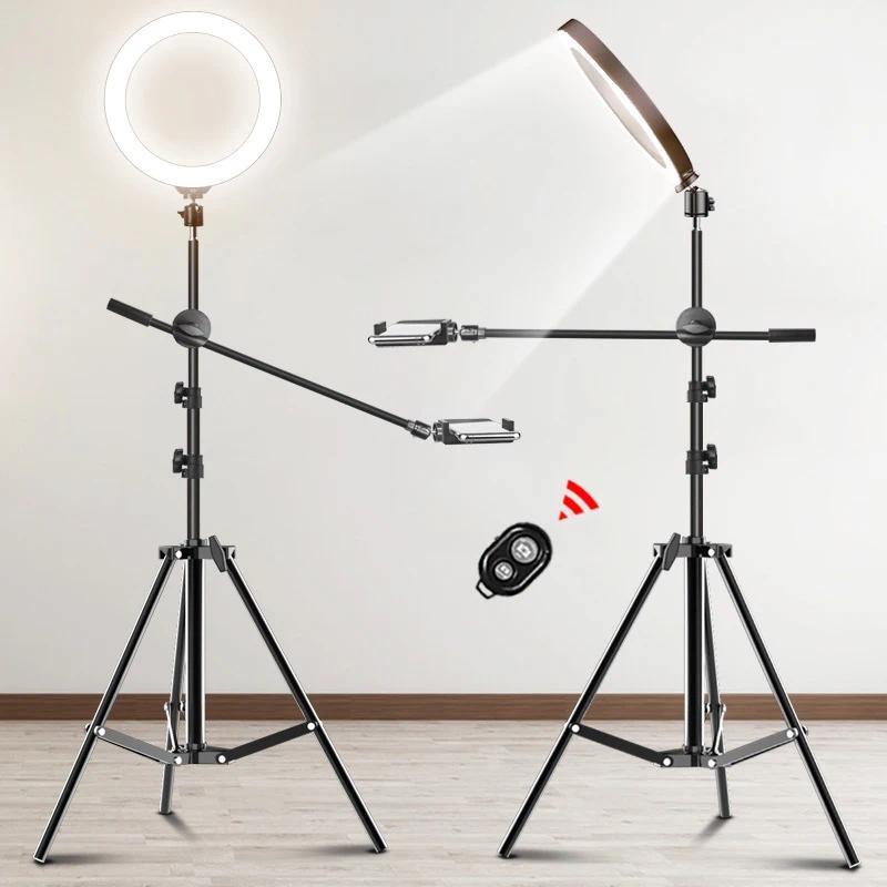 Lampu Cincin LED Fotografi 26CM, Lampu Isi Lingkaran untuk Kamera, Studio Foto, Lampu Selfie Ponsel 