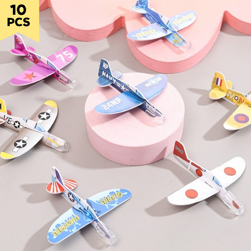 Happy Toys/Puzzle DIY 10Pcs /  Pesawat Puzzle 3D DIY / Puzzle 3D DIY / Meningkatkan Kreativitas / Pu